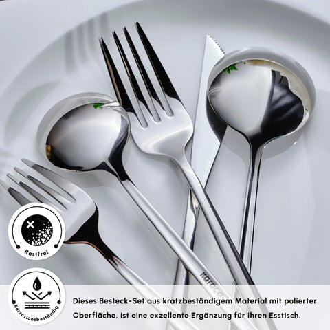 Karaca Orion Platinum 84-Piece Cutlery Set for 12 People

