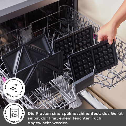 Sandwich- und Waffelmaschine mit 1000W