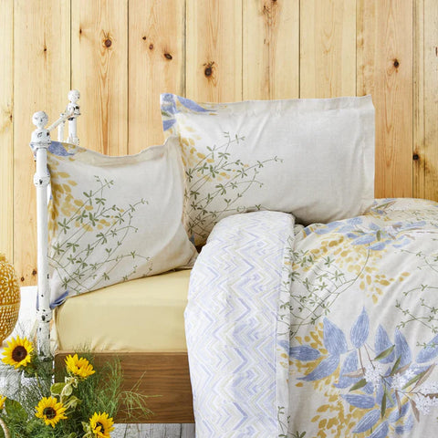 Karaca Clarinda Doppelbett Bettwäsche Set mit Spannbettlaken