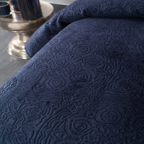 Karaca Home Scala Navy Blue Single Bed Embossed Blanket
 