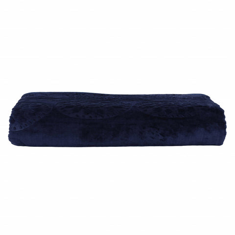 Karaca Home Scala Navy Blue Single Bed Embossed Blanket
 