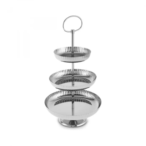 Karaca Home Amabelle Decorative 3-Tier Cake Stand Silver
 