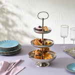 Karaca Home Amabelle Decorative 3-Tier Cake Stand Silver
 