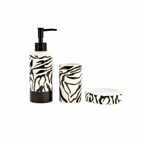 Karaca Home Wild 3 Parça Banyo Seti Zebra  