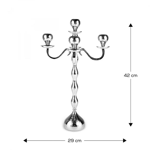 Karaca Arlen 5-Piece Candleholder Silver 42x29 cm
 