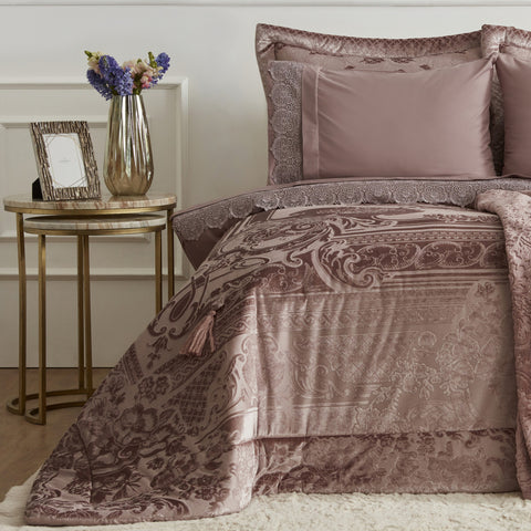 Karaca Home Valeria Queen 8-teiliges Geschenkset für Paare Altrosa