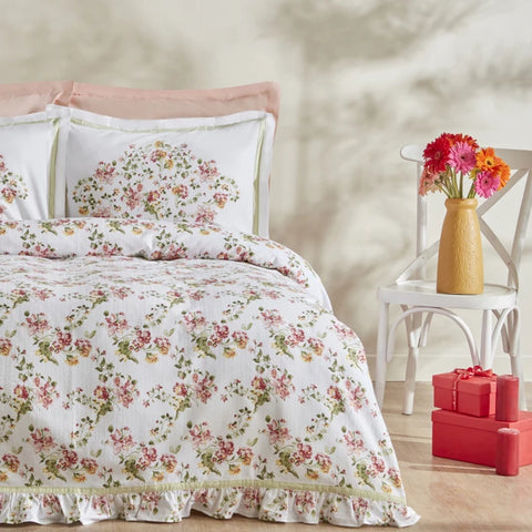 Karaca Home Emilie 100% Cotton Double Bedspread Set - Pink
 