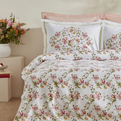 Karaca Home Emilie 100% Cotton Double Bedspread Set - Pink
 