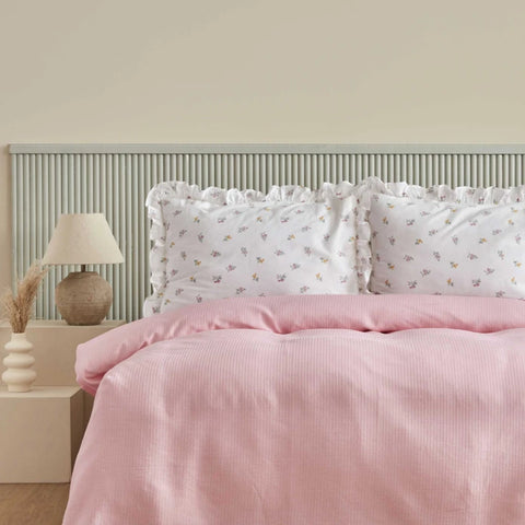 Karaca Home Lidya 100% Baumwolle Doppelbettdecken-Set - Puder
