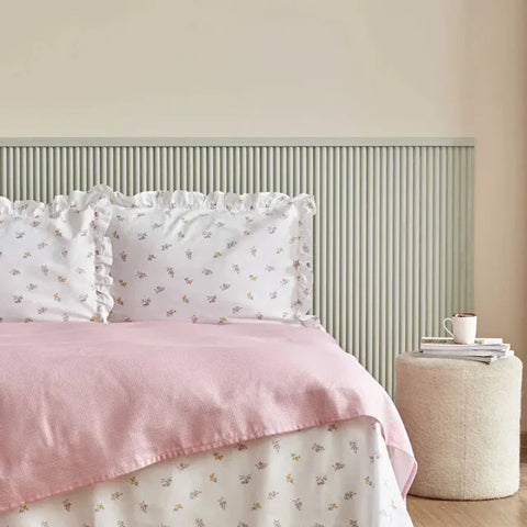 Karaca Lidya Bettwäsche-Set aus 100 % Baumwolle, Doppelbett, Rosa