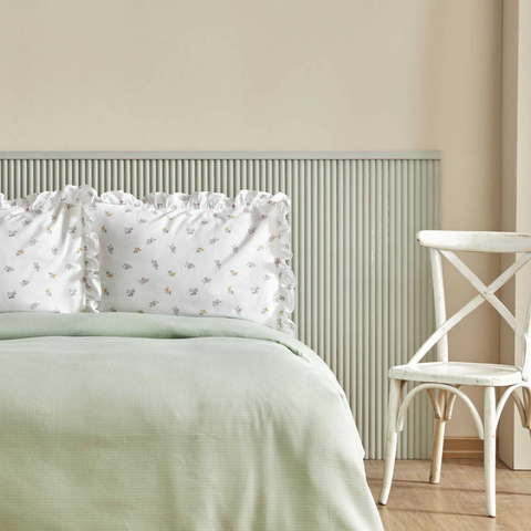 Karaca Home Lidya, 100% Baumwolle Doppelbett Tagesdecke Set, Grün