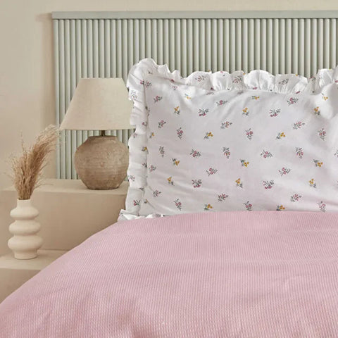 Karaca Lidya Bettwäsche-Set aus 100 % Baumwolle, Einzelbett, Rosa