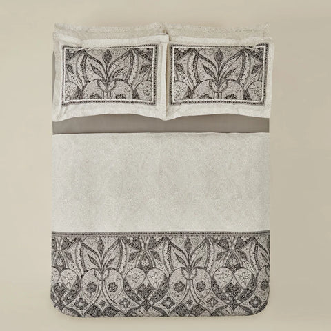 Karaca Santi 100% Turkish Cotton Duvet Cover Set, Single, Black