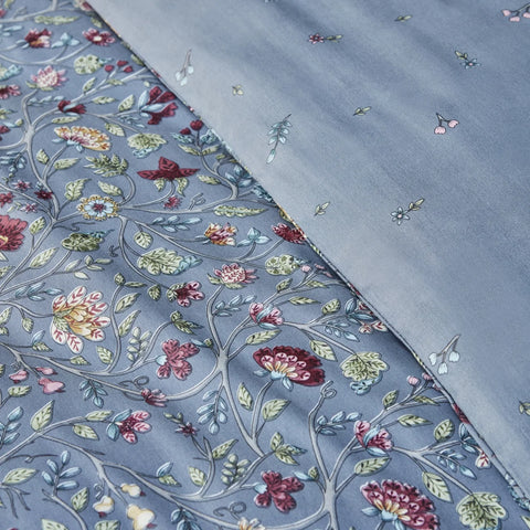 Karaca Ansey 100% Turkish Cotton Duvet Cover Set, Double, Blue