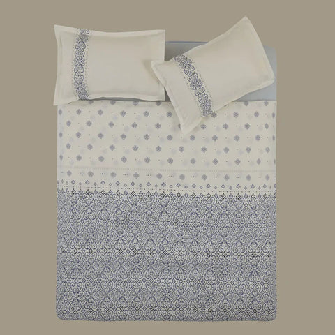 Karaca Marino Bettwäsche-Set aus 100 % türkischer Baumwolle, Doppelbett, Blau