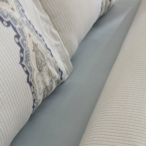Karaca Lemy Double Duvet Cover Set 100% Cotton Satin Blue 200x220 Cm