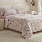Karaca Pesla 100% Cotton Satin Duvet Cover Set, Double, Pink