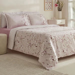 Karaca Pesla Bettwäsche-Set aus 100 % Baumwoll-Satin, Einzelbett, Rosa