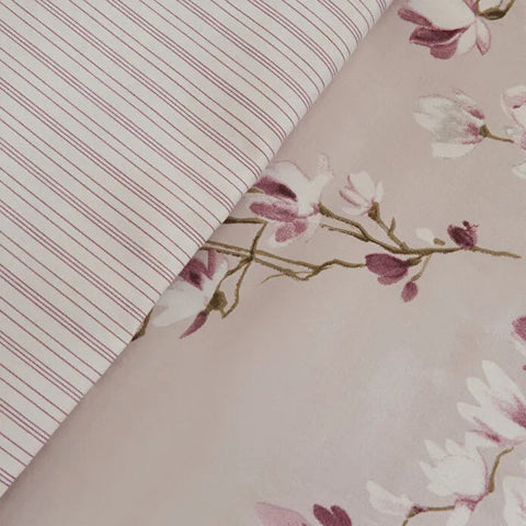 Karaca Pesla 100% Cotton Satin Duvet Cover Set, Double, Pink