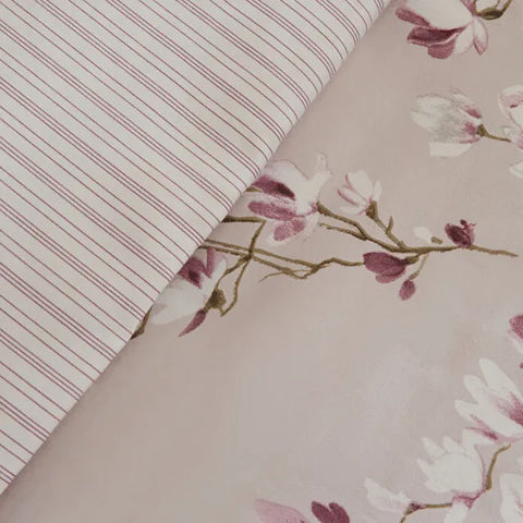 Karaca Pesla Bettwäsche-Set aus 100 % Baumwoll-Satin, Einzelbett, Rosa