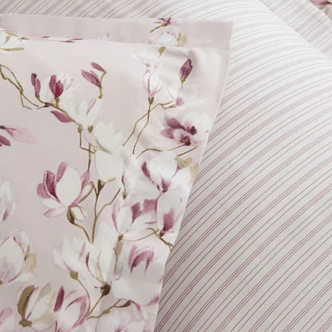 Karaca Pesla 100% Cotton Satin Duvet Cover Set, Double, Pink