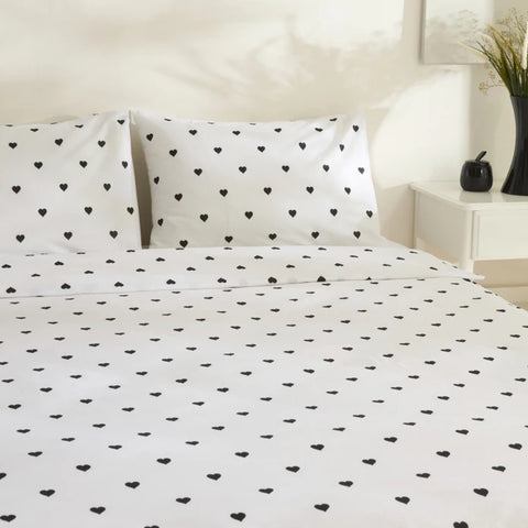 Sarah Anderson Amour Double Duvet Cover Set Black 200x220 Cm