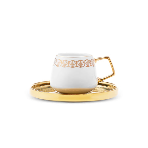 Karaca Verde 6 Kişilik 12 Parça Porselen Espresso Türk Kahve Fincan Takımı, 100 ml, Çok Renkli