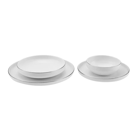 Karaca Streamline New Saturn V2 Platin Geschirrset für 6 Personen, 24-teilig