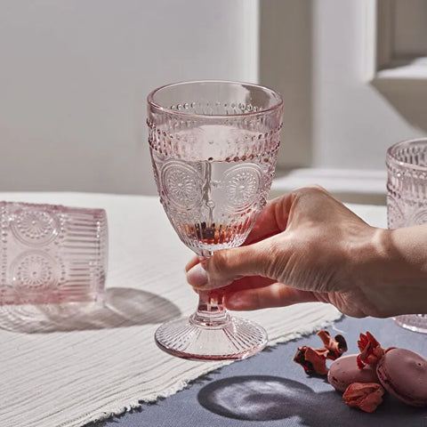 Karaca Sunflower Wine Glass, Pink
