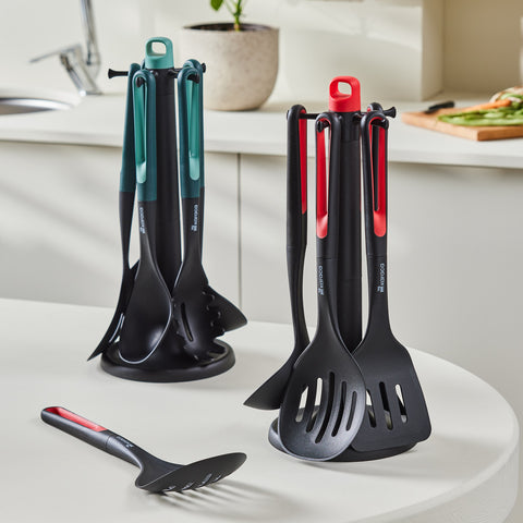 Karaca Marco Red 6 Piece Service Set with Stand