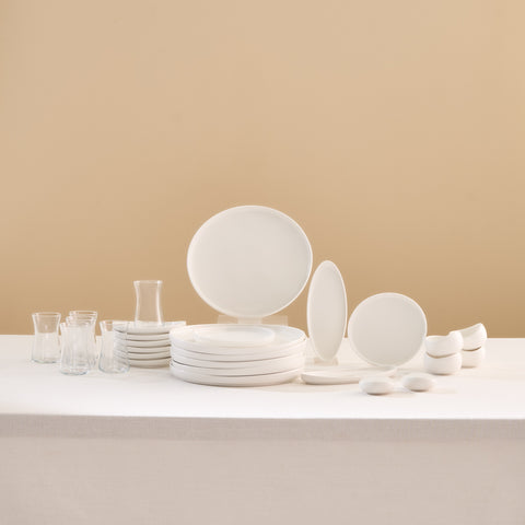 Karaca Bone China Olla 6 Kişilik 28 Parça Servis Seti, Beyaz