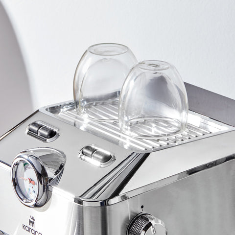 Karaca Coffee Art 1101 Milchaufschäumer, 20 Bar Druck, Espresso, Latte, Cappuccino, Americano Maschine 1,5L Inox