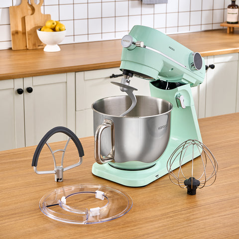 Karaca Multichef Artisan Standmixer mit Digitaldisplay, Gusseisen, Mint, 1800W, 7L