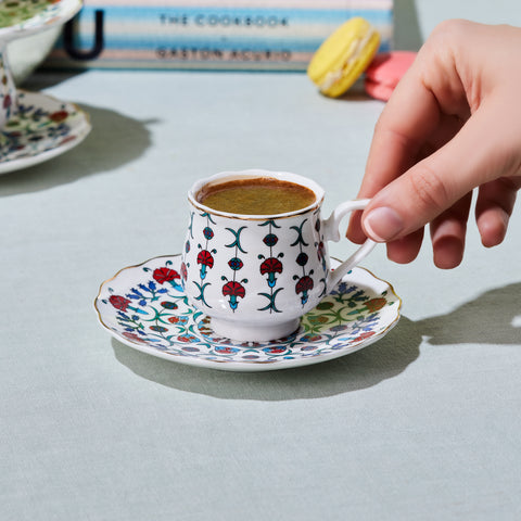 Karaca Ebruli 90 ml 6-teiliges Kaffeetassenset, Mehrfarbig