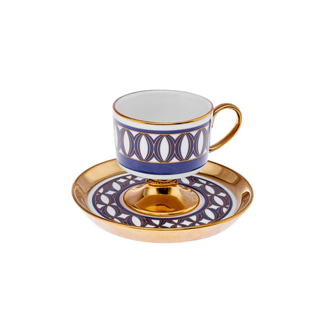 Karaca Hilal 4 Parça Porselen Türk Kahvesi Fincan Takımı, 85 ml, Çok Renkli