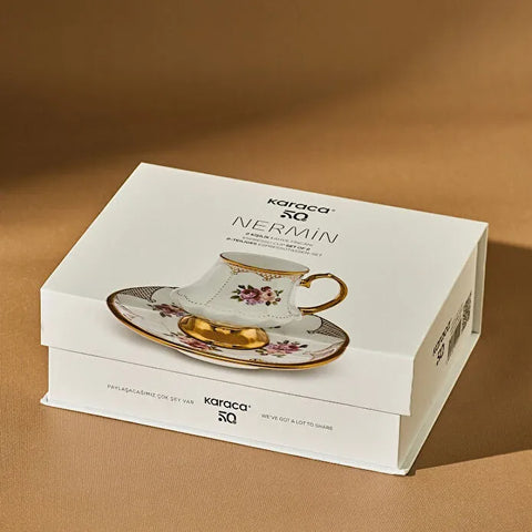 Karaca Nermin 2-teiliges Kaffeetassenset für 2 Personen, 85 ml