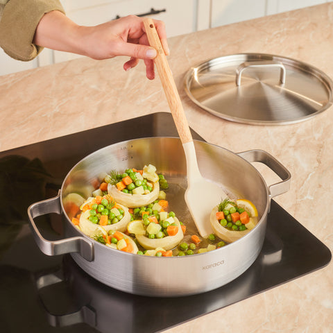 Karaca Powersteel 316+ 3Ply Onyx Stainless Steel 8-Piece Cookware Set with Induction Base