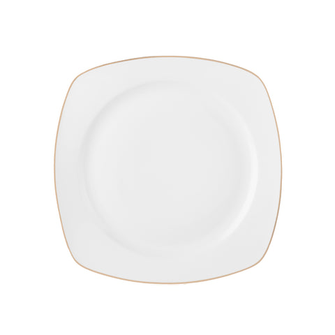 Karaca Timeless 59-Piece Porcelain Half Square Dinner Set for 12 People, Gold
 