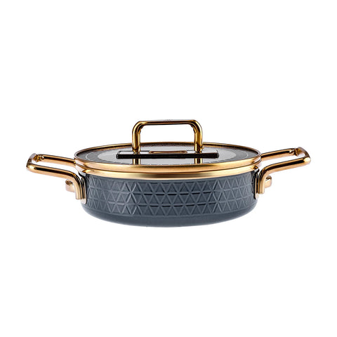 Karaca Crystal Enameled Granite Anthracite Induction Base 14 Piece Dowry Set