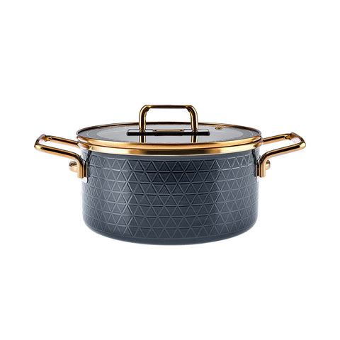 Karaca Crystal Enameled Granite Anthracite Induction Base 14 Piece Dowry Set