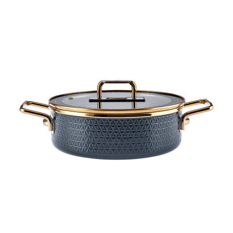Karaca Crystal Enameled Granite Anthracite Induction Base 14 Piece Dowry Set