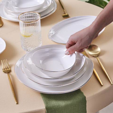 Karaca Red Carpet Collection Stream Bone Yakamoz 59-teiliges 12-Personen-Geschirrset Gold