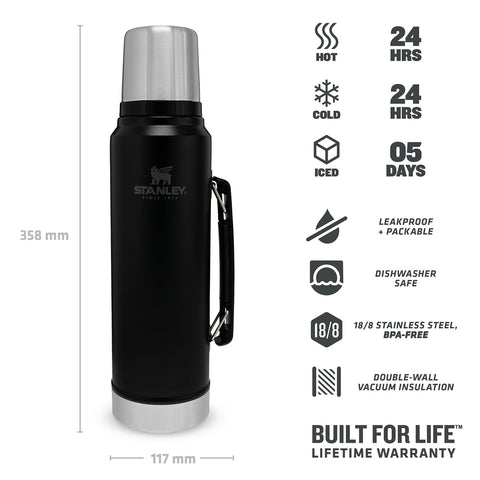 Stanley Legendary Classıc Bottle 1,0 L  Matte Black  
