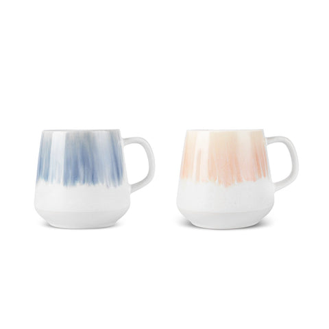 Karaca Okeanos 2-teiliges Steinzeug-Becher-Set, 400ml, Mehrfarbig