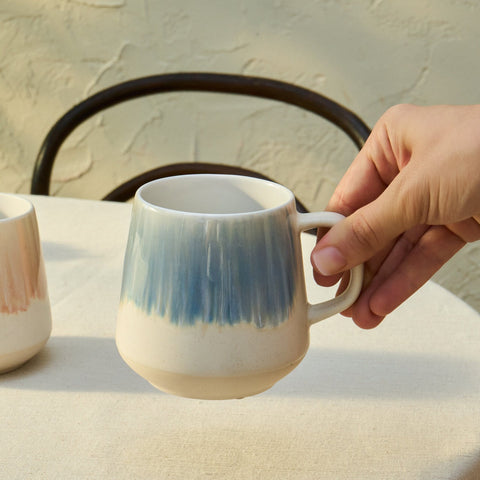 Karaca Okeanos 2-teiliges Steinzeug-Becher-Set, 400ml, Mehrfarbig