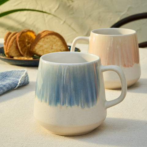 Karaca Okeanos 2-teiliges Steinzeug-Becher-Set, 400ml, Mehrfarbig