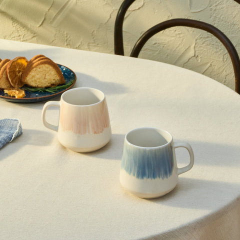 Karaca Okeanos 2-teiliges Steinzeug-Becher-Set, 400ml, Mehrfarbig