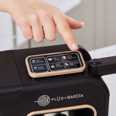 Karaca Hatır Plus Barista Steel 6 in 1 Sprechende Latte-, Cappuccino- und Türkische Mokkamaschine - Mineral Gold