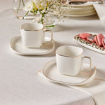 Karaca Streamline Plato 4-teiliges Tee-Set für 2 Personen, 220 ml, Weiß
