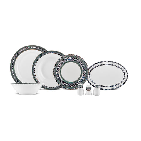 Karaca Elegance Bone Cordoba 53-teiliges Tafelservice für 12 Personen, Gold